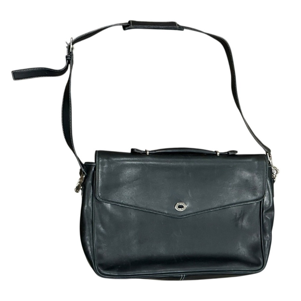 Vintage Coach Lexington Messenger Bag Black Leather Briefcase Crossbody 6457 - Picture 2 of 16